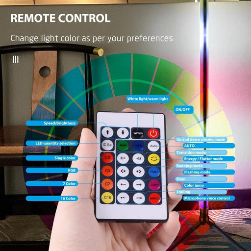 Stylish 103cm Smart RGB LED Floor Lamp with Multiple Control Features - Contemporary Design