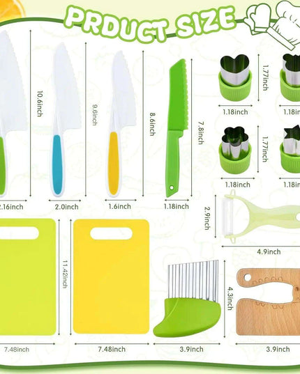 Little Chefs Montessori Cooking Set - 13 Safe and Fun Tools for Young Culinary Explorers