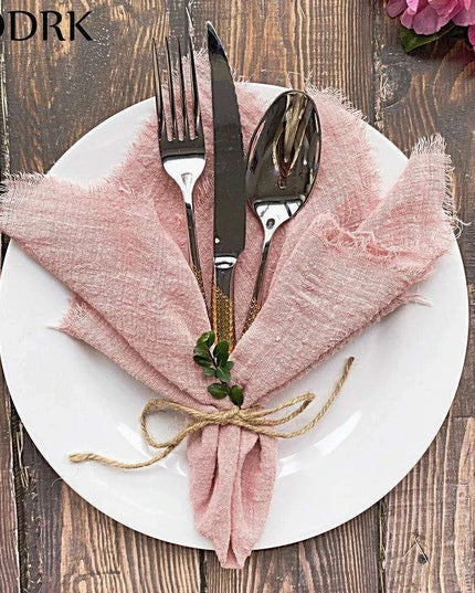 Sophisticated 10-Piece Linen-Cotton Blend Napkin Set