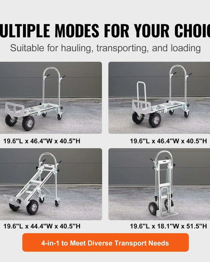 Versatile Heavy-Duty Aluminum Folding Dolly Cart - Ultimate Transport Solution for Industrial and Retail Use