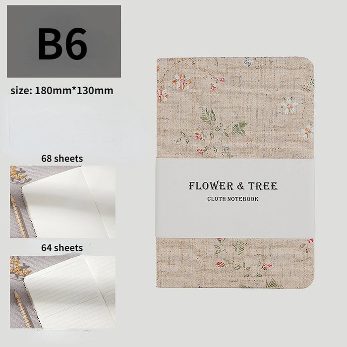 Elegant Floral and Tree Print Notebook