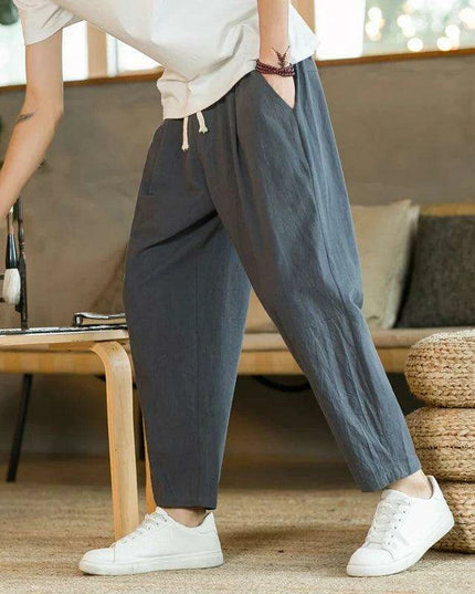 Cotton-Linen Summer Casual Trousers for Men
