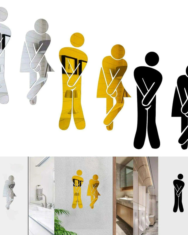 Acrylic Gender-Specific Bathroom Signage Set for Commercial Spaces