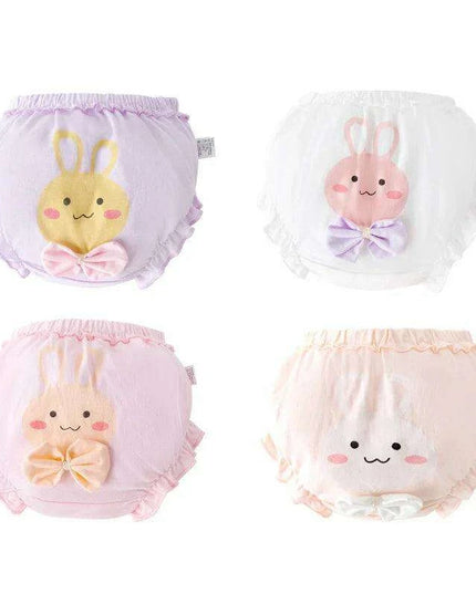 4-Pack Soft Cotton Cartoon Underwear for Baby Girls, Breathable Kids Panties for Ages 1.5-5 Years