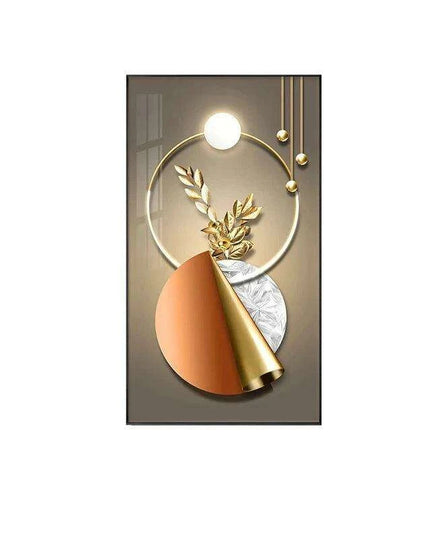 Golden Elegance: Captivating Abstract Geometric Canvas Art for Stylish Interiors