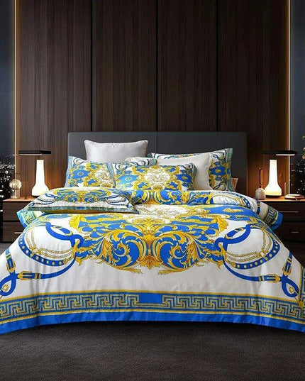 Stylish Modern Cotton Bedding Collection with Vibrant Digital Designs - Duvet Cover, Fitted Sheet & Pillowcases