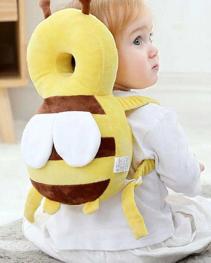 Bee-Themed Toddler Safety Backpack with Adjustable Headguard for Safe Adventures