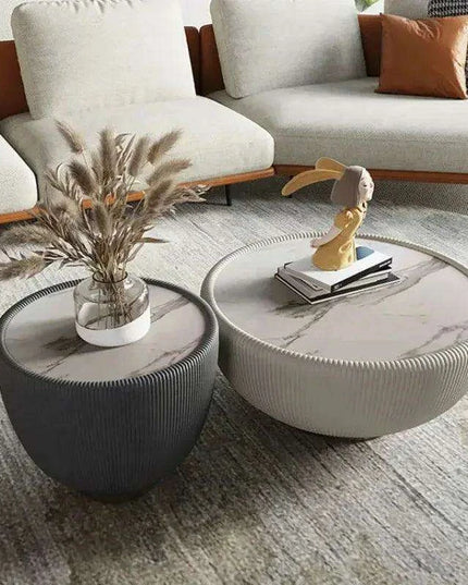 Sleek Bowl-Shaped Slate Coffee Table for Modern Living Areas