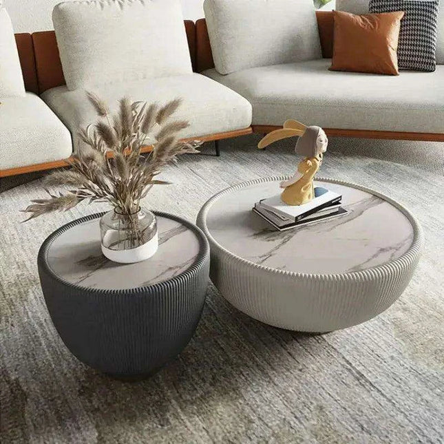 Sleek Bowl-Shaped Slate Coffee Table for Modern Living Areas