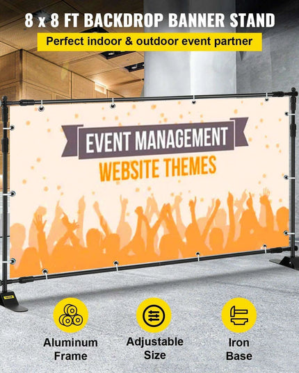 8ft Adjustable Photography Backdrop Stand with Carrying Case for Events