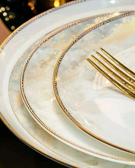 Sleek Korean-Inspired White Ceramic Dinnerware Collection - Luxe Table Setting