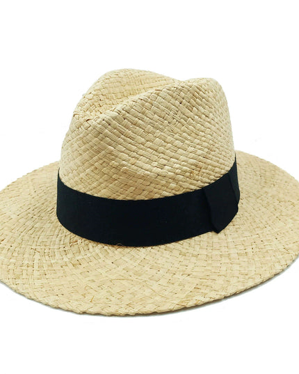 Chic Adjustable Wide Brim Straw Hat for Women - Stylish Sun Protection Beach Accessory Available in 50 Colors