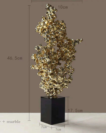 Elegant Golden Mountain Resin Tabletop Accents for Luxurious Living Spaces