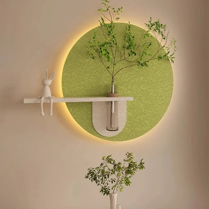 Mural Lamp Store 3D Luminous Green Plant Sandstone Painting for Living