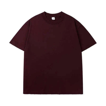 Retro Distressed Oversized Black T-Shirt - Unisex Heavyweight Cotton Urban Fashion