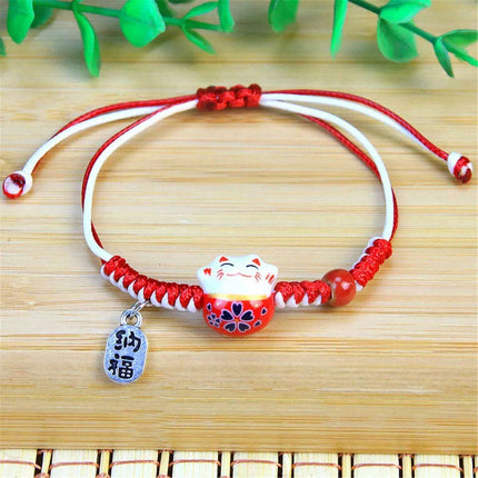 Charming Kawaii Cat Couple Love Bracelet – Adorable Braided Accessory from Japan