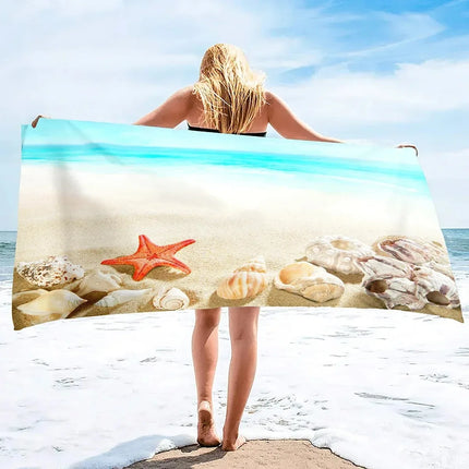 A20MaoX Nautical Print Quick Dry Beach Towel for Outdoor Use