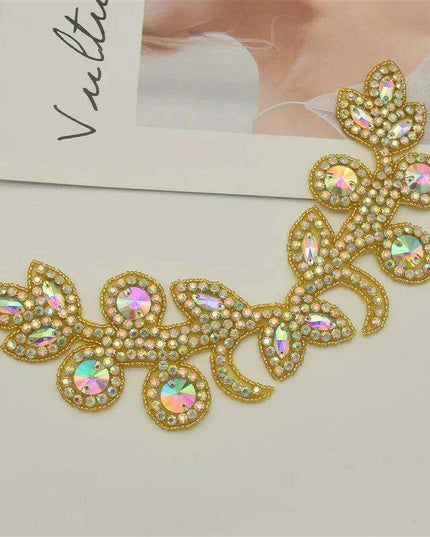 Glimmering Silver Rhinestone Floral Applique: Elegant Fashion Upgrade Accessory