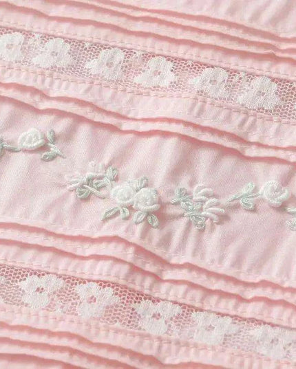 Delightful Baby Girls' Summer Lace Dress with Fun Bubble Sleeves and Exquisite Embroidery