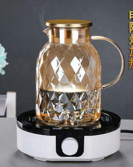 Chic Large-Volume Heat-Resistant Glass Kettle for Iced Drinks and Fruit Infusions