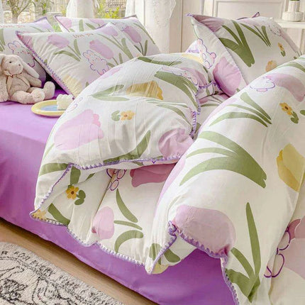 Floral Serenity Cotton Bedding Collection for Girls