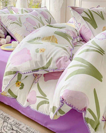 Floral Serenity Cotton Bedding Collection for Girls