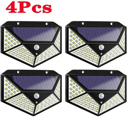 100 LED Solar Wall Lights with Motion Sensor – Outdoor Security Lamp