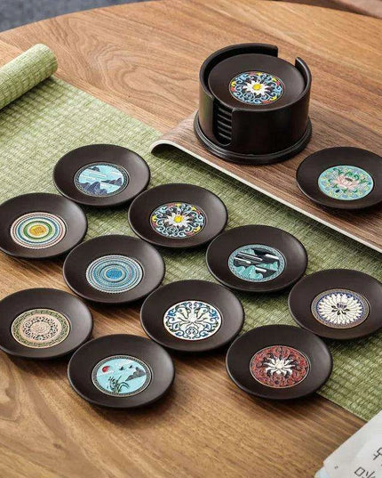 Serene Zen-Style Kung Fu Tea Coasters - Stylish Heat-Resistant Mats for Enhanced Beverage Experience