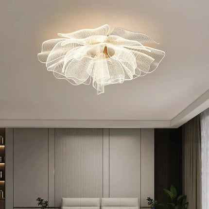 Luxurious LED Flower Ceiling Light — Acrylic, Gold Finish