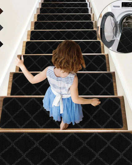 SafetyStep Cushioned Non-Slip Stair Tread Mats - Water-Absorbent Safety Solution