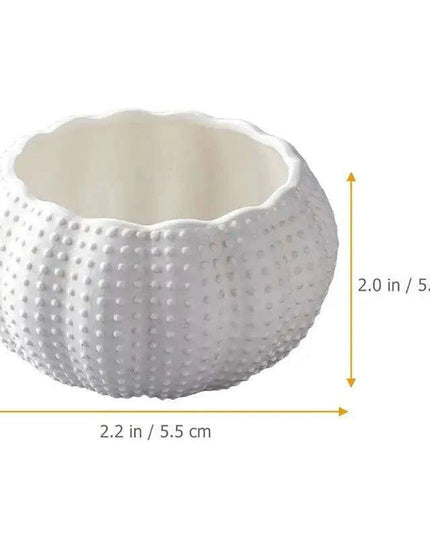 Chic White Sea Urchin Ceramic Dipping Bowl - Essential Dining Accessory