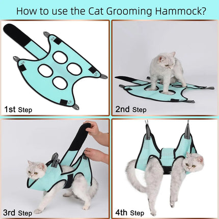 Pet Cat Grooming Hammock & Nail Restraint Bag