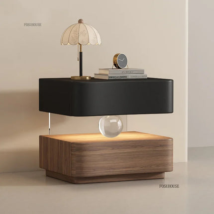 Italian Creative Design Luxury Bedside Table Solid Wood Cream Suspended Night Stand Modern Bedroom Furniture High End Cabinet italian-creative-design-luxury-bedside-table-solid-wood-cream-suspended-night-stand-modern-bedroom-furniture-high-end-cabinet