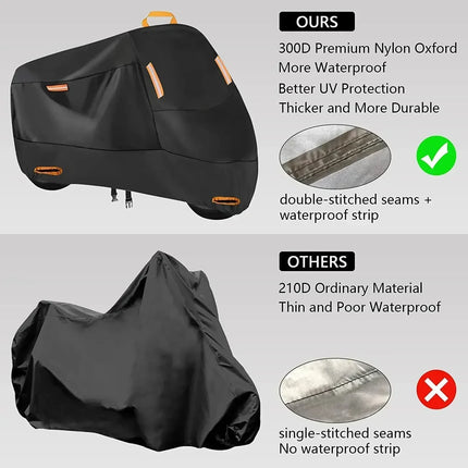 Waterproof Motorcycle Cover — 210D Polyester, UV & Dustproof