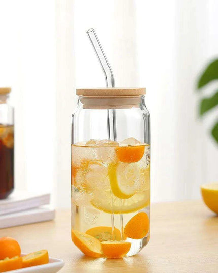 Elegant Can-Shaped Glass Tumbler Set - 4 Premium Cups for Luxurious Beverage Experiences