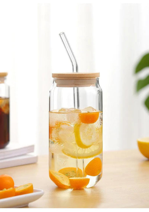Elegant Can-Shaped Glass Tumbler Set - 4 Premium Cups for Luxurious Beverage Experiences