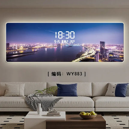 Xinfei Luxury LED Wall Clock - Modern Design, Big Size Mural Art