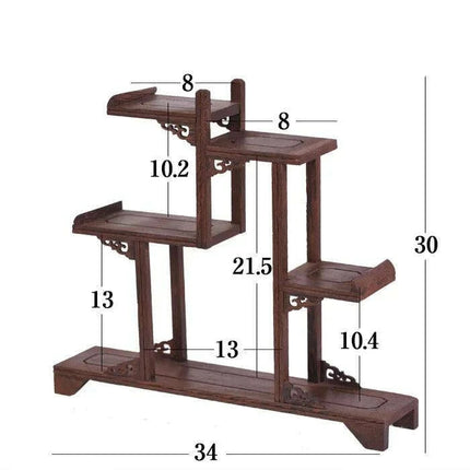 Handcrafted Wooden Display Stand for the Traditional Kung Fu Tea Ceremony