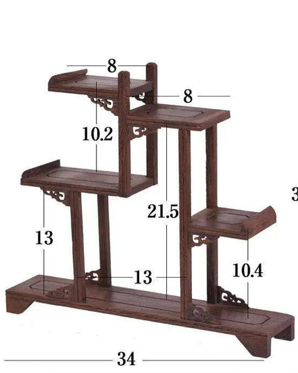 Handcrafted Wooden Display Stand for the Traditional Kung Fu Tea Ceremony