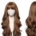 30-Inch Brown Wavy Synthetic Wig with Bangs - Perfect for Parties and Themed Events