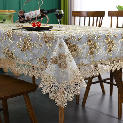 Lace Embroidery Tablecloth — Luxury Wedding & Dining Table Cover