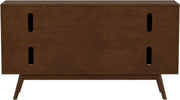 Walnut-Enhanced 60" Mid-Century Modern Entertainment Center with Storage Drawers and Cabinet