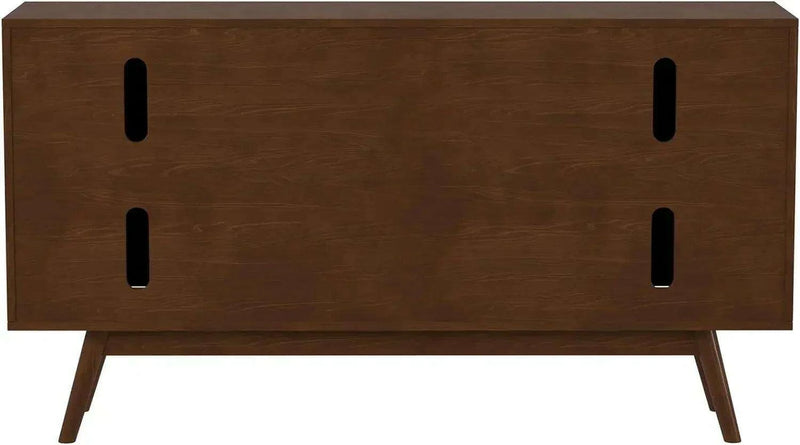 Walnut-Enhanced 60" Mid-Century Modern Entertainment Center with Storage Drawers and Cabinet