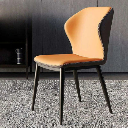 Elegant Nordic Genuine Leather Dining Chair with Modern Flair