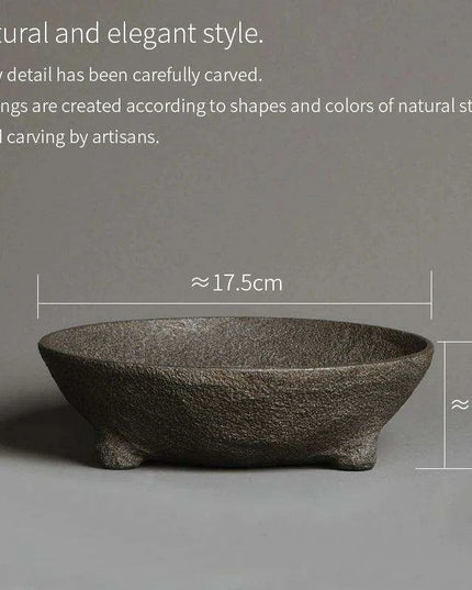 Elegant Nature Stone Tea Tray Set with Teapot Trivet and Water Reservoir for Home Aesthetics