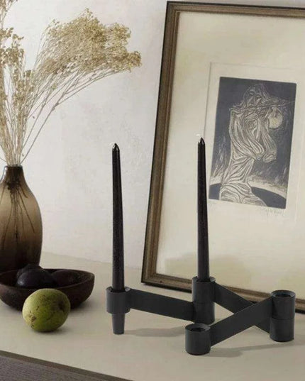 Contemporary Silver Candle Holders Set - Modern Tabletop Decor for a Stylish Home
