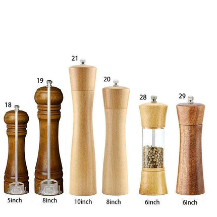 Elegant Solid Wood Adjustable Salt and Pepper Mill Set for Outdoor Dining