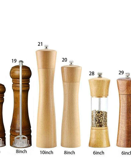 Elegant Solid Wood Adjustable Salt and Pepper Mill Set for Outdoor Dining