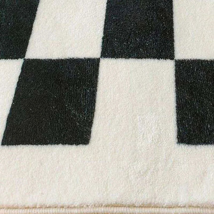 Retro Chic Checkerboard Plush Area Rug - Luxurious Home Enhancement