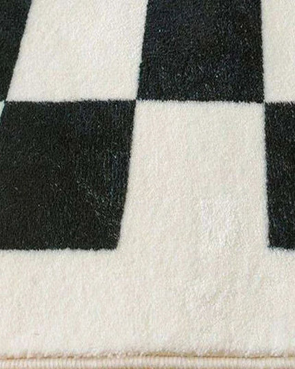 Retro Chic Checkerboard Plush Area Rug - Luxurious Home Enhancement